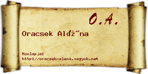 Oracsek Aléna névjegykártya